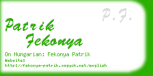 patrik fekonya business card